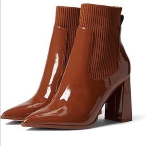 Steve Madden Scavenge patent Booties - Cognac